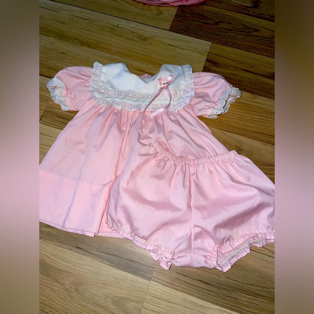 Vintage 2 piece dress & bloomer set